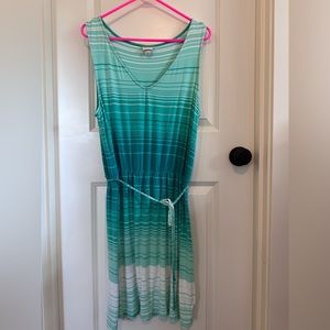 Merona green striped sleeveless dress. Size:XXL
